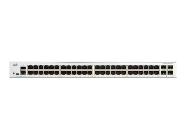 Cisco Catalyst 1300-48T-4G - Switch - L3 - Styrt - 48 x 10/100/1000Base-T + 4 x 1 Gigabit SFP - rackmonterbar