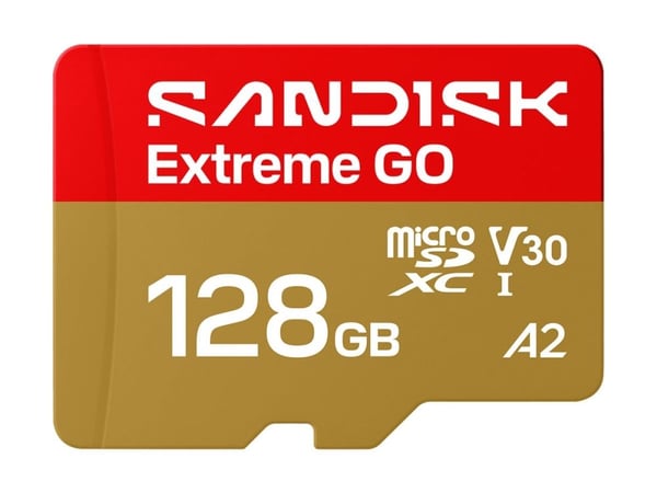 SanDisk Extreme Go - Flashminnekort - 128 GB - A2 / Video Class V30 / UHS-I U3 - microSDHC UHS-I