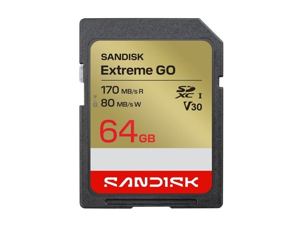 SanDisk Extreme Go - Flashminnekort - 64 GB - Video Class V30 / UHS-I U3 - SDXC UHS-I