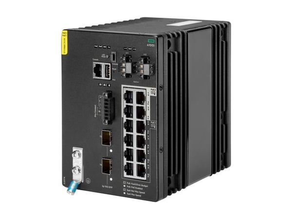HPE Aruba 4100i - Switch - 8 x 10/100/1000 (PoE Class 4) + 4 x 10/100/1000 (PoE Class 6) + 2 x SFP+ - DIN-skinnemonterbar - PoE Class 4 / PoE Class 6