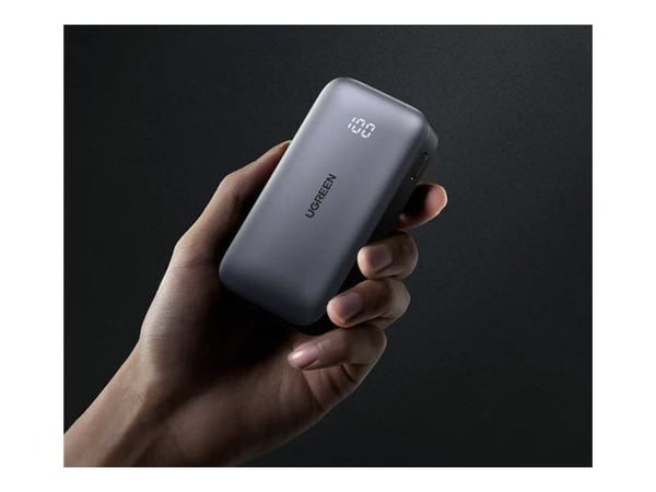 Ugreen - Strømbank - 10000 mAh - 30 watt - PD, QC, Apple Fast Charge - 2 utgangskontakter (USB, USB-C) - svart