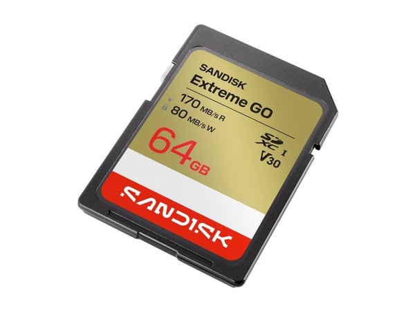 SanDisk Extreme Go - Flashminnekort - 64 GB - Video Class V30 / UHS-I U3 - SDXC UHS-I