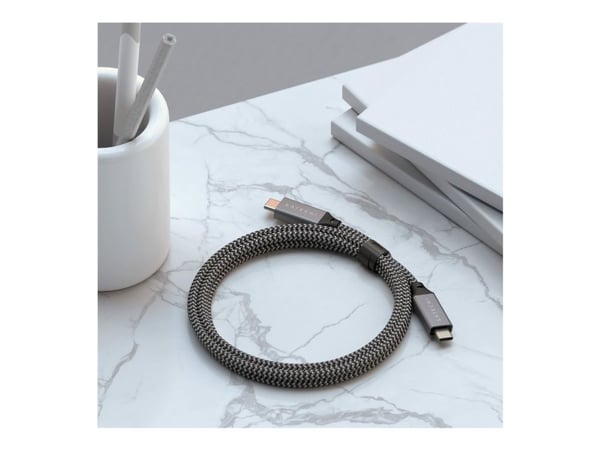 Satechi ST-U4C80M, 0,8 m, USB C, USB C, USB4 Gen 3x2, 40000 Mbit/s, Grå, Sort