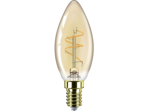 Philips Filamentti kynttilälamppu meripihka 15W B35 E14, 2,7 W, 15 W, E14, 180 lm, 15000 h, Flame
