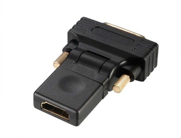 Akasa - Video adapter - HDMI hunn dreining til DVI-D hann dreining - svart - tommelskruer
