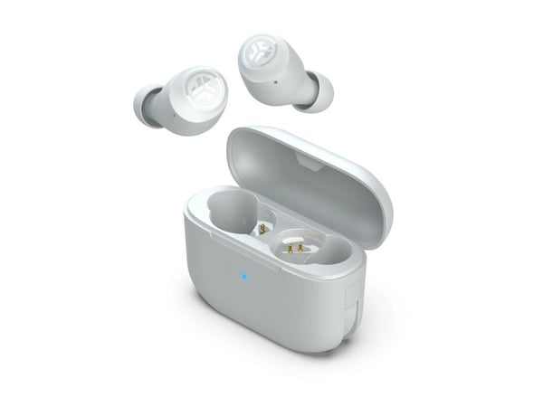 JLab Audio Go Air POP - True wireless-hodetelefoner med mikrofon - i øret - Bluetooth - hvit