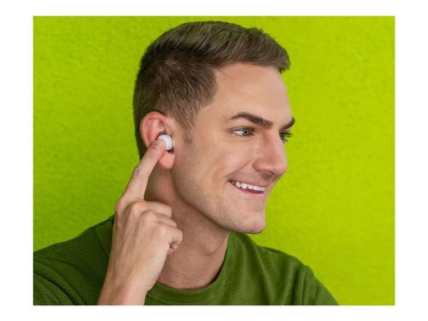 JLab Audio Go Air POP - True wireless-hodetelefoner med mikrofon - i øret - Bluetooth - hvit
