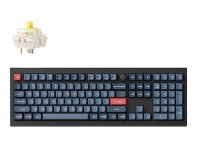 Keychron V6 Max - Tangentbord - QMK/VIA, anpassat mekaniskt, helt monterat reglage - 100% - full size - bakgrundsbelyst - trådlös - Bluetooth 5.1, ...