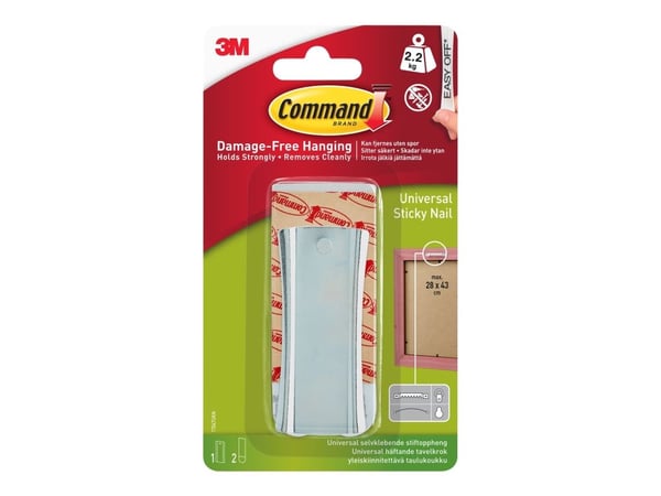 Command 17047 - Självhäftande krok - stor - silver