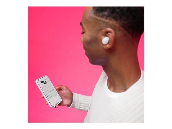 JLab Audio Go Air POP - True wireless-hodetelefoner med mikrofon - i øret - Bluetooth - hvit