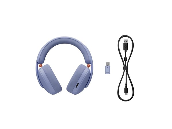 Logitech G G325 - Hodesett - full størrelse - Bluetooth / LIGHTSPEED - trådløs - USB-C via Bluetooth-adapter - lilla