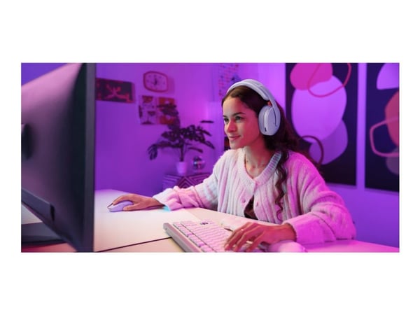 Logitech G G325 - Hodesett - full størrelse - Bluetooth / LIGHTSPEED - trådløs - USB-C via Bluetooth-adapter - lilla