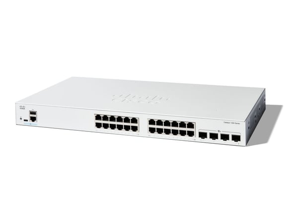 Cisco Catalyst 1300-24T-4X - Switch - L3 - Styrt - 24 x 10/100/1000Base-T + 4 x 10 Gigabit SFP+ - rackmonterbar