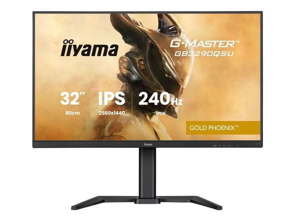 iiyama G-MASTER Gold Phoenix GB3290QSU-B1 - LED-skjerm - gaming - 31.5" - 2560 x 1440 QHD @ 240 Hz - IPS - 400 cd/m² - 1000:1 - 1 ms - HDMI, Displa...