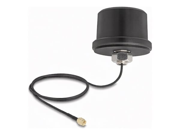 Delock 5G LTE GNSS WiFi 6 antenni SMA liitin 1.9 - 3.3 dBi suuntaamaton ja liitäntäkaapeli ULA100 1 m kattoasennus ou
