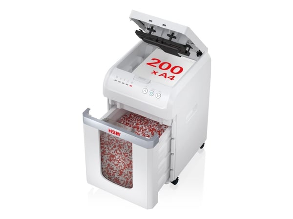 HSM 1035111, Partikkelkutt-makulering, 23 cm, 4 x 12 mm, 30 l, 52 dB, Knapper