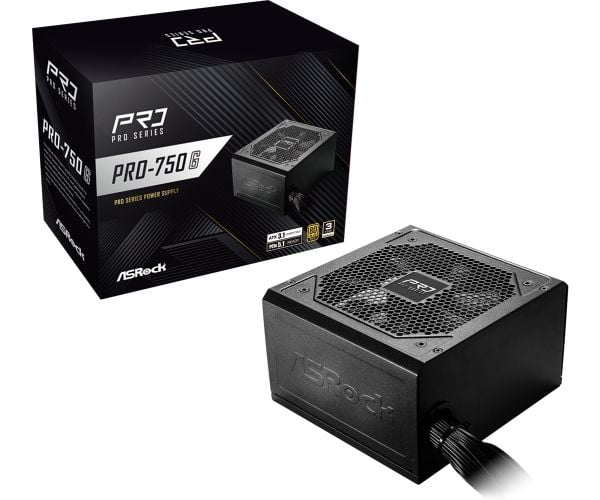 Asrock PRO-750G nätaggregat 750Watt 80+ Gold Svart