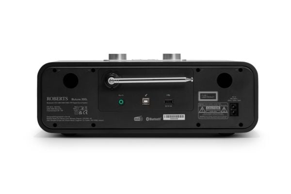 Roberts Radio Blutune 300L, DAB+, DMB, FM, MP3, WMA, Svart, Utvendig, AC, 360 mm