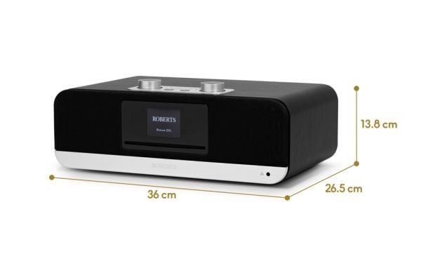 Roberts Radio Blutune 300L, DAB+, DMB, FM, MP3, WMA, Svart, Utvendig, AC, 360 mm