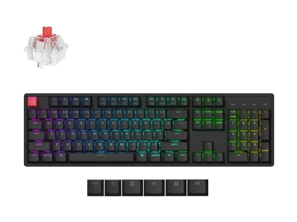 Keychron K10 - Version 2 - tastatur - QMK mechanical - 100% - full size - bakgrunnsbelyst - trådløs - USB-C, Bluetooth 5.2 - tastsvitsj: Keychron S...