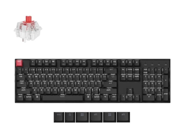 Keychron K10 - Version 2 - tastatur - QMK mechanical - 100% - full size - bakgrunnsbelyst - trådløs - USB-C, Bluetooth 5.2 - tastsvitsj: Keychron S...