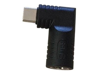 CoreParts - Adapter för effektkontakt - USB-C (hane) rak till DC-jack 7,4 x 5,0 mm (hona) vinklad - USB Power Delivery (90W) - svart