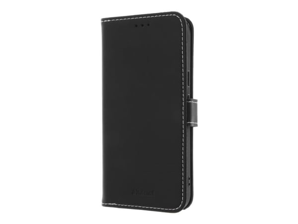 Insmat Exclusive - Lommebok for mobiltelefon - lær, termoplast-polyuretan (TPU), galvanisert bronsering, bomullssting - svart - for Google Pixel 10a