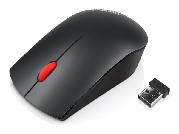 Lenovo ThinkPad Essential Wireless Mouse - Mus - optisk - 3 knapper - trådløs - 2.4 GHz - USB trådløs mottaker - Campus