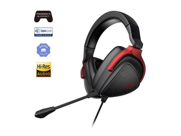 ASUS ROG Delta S Core - Hodesett - full størrelse - kablet - 3,5 mm jakk - svart