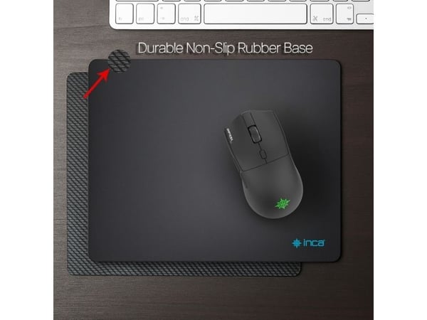Inca IMP-020, Svart, Monokromatisk, Antiskliunderlag, Musematte til gaming