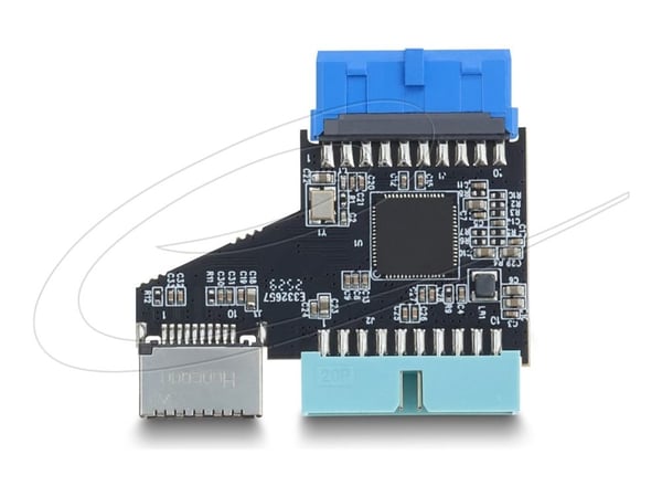 Delock USB 5 Gbps -keskitin 20-nastainen uros ja 1 x USB 5 Gbps 20-nastainen uros ja Type-E Key A -naarasliitin