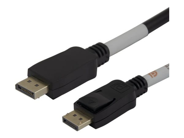 DELTACO - DisplayPort-kaapeli - DisplayPort (uros) hasp - DisplayPort (uros) hasp - DisplayPort 2.1a - 1 m - VESA DP54 sertifioitu - musta
