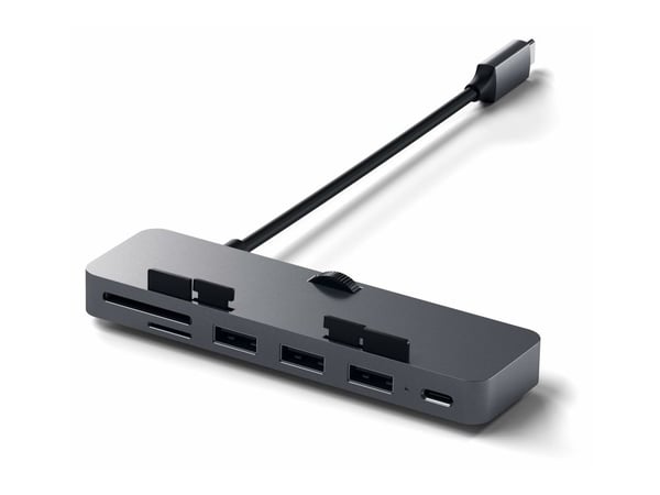 Satechi Aluminum Type-C Clamp Hub Pro - Hub - 3 x SuperSpeed USB 3.0 + 1 x USB-C - pöytätietokoneet