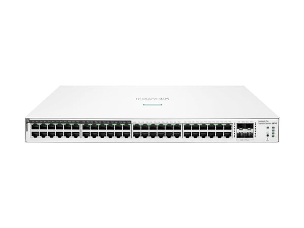 HPE Networking Instant On 1830 48G 24p Class4 PoE 4SFP 370W Switch - Switch - smart - 24 x 10/100/1000 + 24 x 10/100/1000 (PoE+) + 4 x Gigabit SFP ...