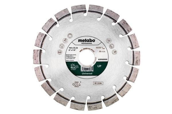 Metabo 628560000, Kutteskive, Betong, Sandsten, Flis, 15 cm, Metabo, Flatt senter, 2,22 cm