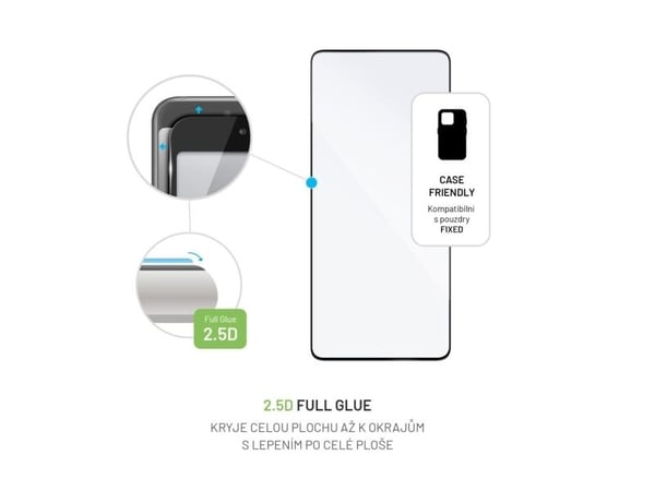 FIXED - Skjermbeskyttelse for mobiltelefon - full deksel - 2.5D - glass - rammefarge svart - for Xiaomi Redmi Note 13