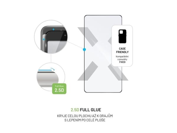 FIXED - Skjermbeskyttelse for mobiltelefon - full deksel - 2.5D - glass - rammefarge svart - for Xiaomi POCO M6 Pro; Xiaomi Redmi Note 13 Pro