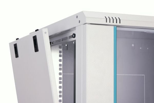 DIGITUS Dynamic-N series - Skap - 600 x 450 mm (WxD), unassembled - veggmonterbar - RAL 7035, lysegrå - 12U - 19"