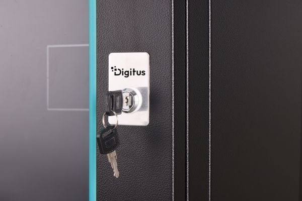Digitus Spinta jungiama į tinkla hanging dynamic 19" 7u rack 385x600x450mm, glassdør, juoda, umontert, 60kg