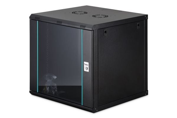 Digitus nettverksskap Dynamic 19" 12U, 600x600, glassdør, svart, umontert, 60 kg
