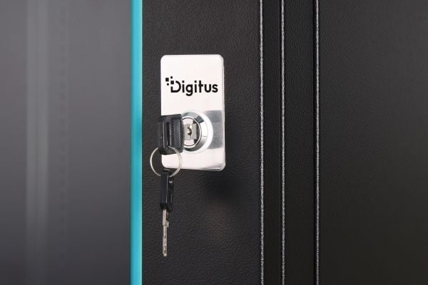 Digitus nettverksskap Dynamic 19" 12U, 600x600, glassdør, svart, umontert, 60 kg