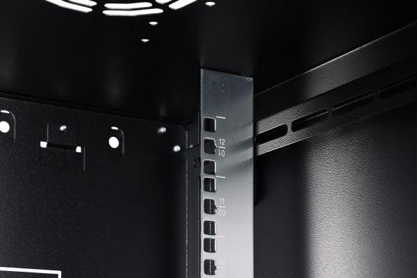 Digitus nettverksskap Dynamic 19" 12U, 600x600, glassdør, svart, umontert, 60 kg