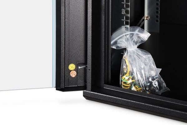 Digitus nettverksskap Dynamic 19" 12U, 600x600, glassdør, svart, umontert, 60 kg