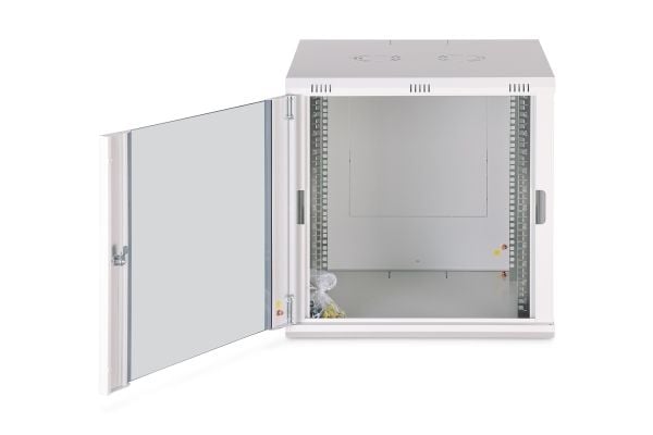 Digitus nettverksskap Dynamic 19" 12U, 600x600, glassdør, grå, umontert, 60 kg
