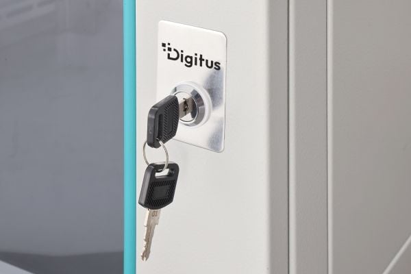 Digitus nettverksskap Dynamic 19" 7U, 600x600, glassdør, grå, umontert, 60 kg