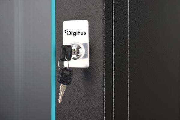 Digitus nettverksskap Dynamic 19" 9U, 600x600, glassdør, svart, umontert, 60 kg