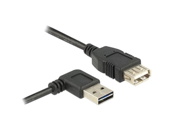 Delock EASY-USB - USB forlængerkabel - USB (hun) til USB (han) - USB 2.0 - 2 m - 90° stikforbindelse - lajittelu