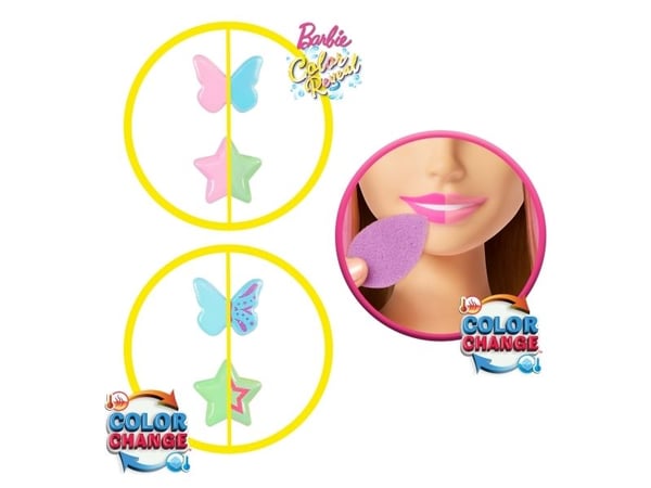 Barbie Doll Styling Head, blondt hår med mer enn 20 hårstylingtilbehør, Sminke/styling dukkehode, Hunkjønn, 3 år, Jente, 266 mm, 1,2 kg