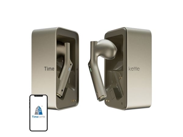TimeKettle oversetter W4 AI tolk - gull - in-ear simultanoversetter (M4BGTRANS)