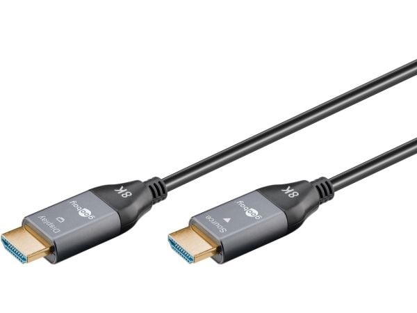 Goobay 65558, 70 m, HDMI Type A (Standard), HDMI Type A (Standard), 3D, 48 Gbit/sek, Svart, Grå
